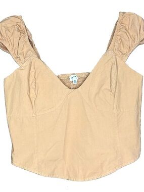 NWT Aerie Brown Cap Sleeve Corset Blouse